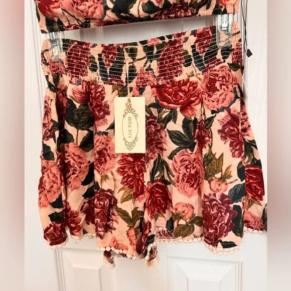 Mia Joy Floral Two-Piece Set with Ruffle Top XS - Picture 2 of 4
